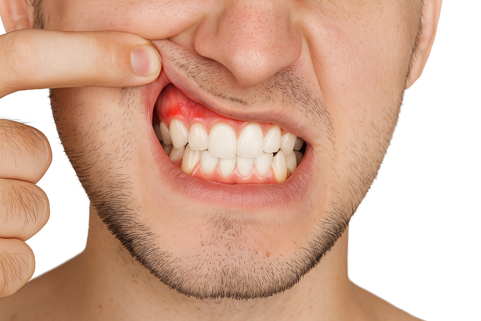 inflamación encia hombre